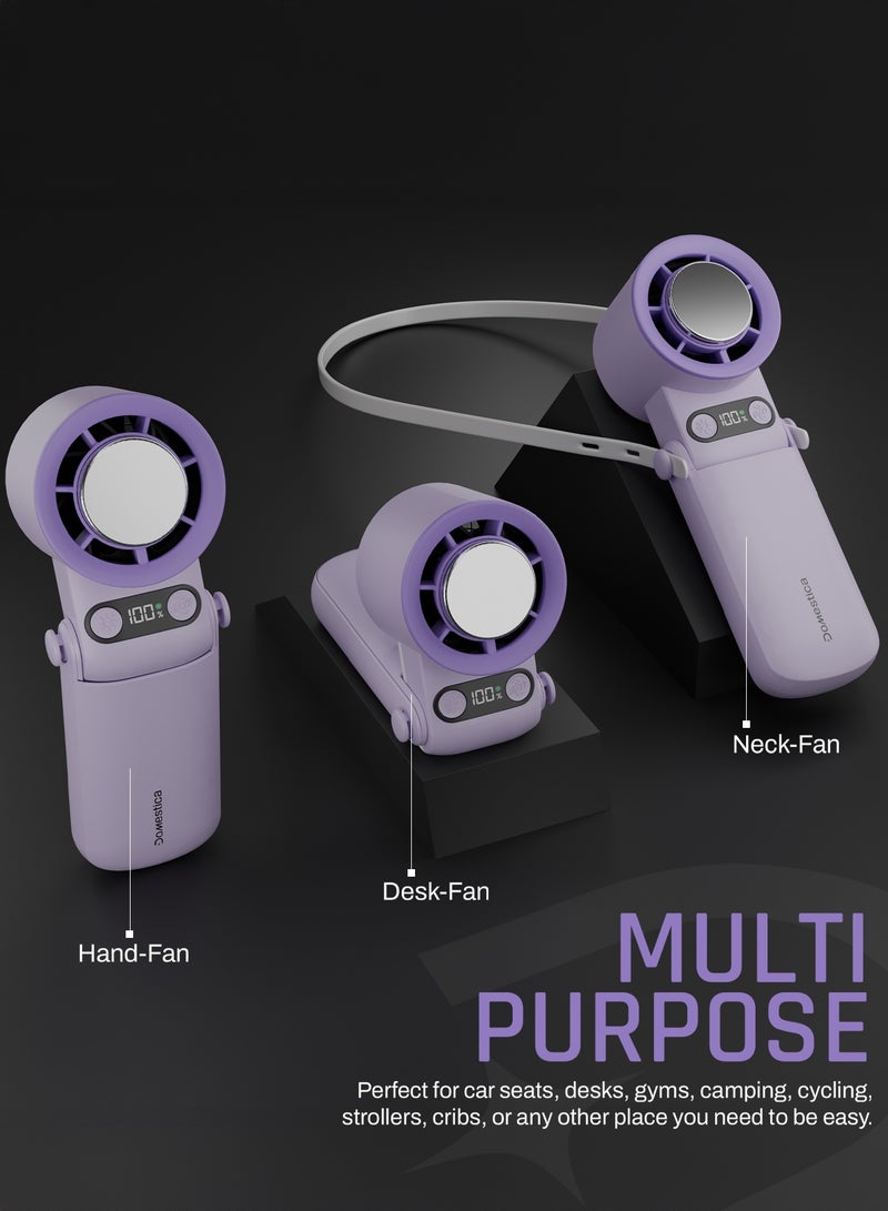 DOMESTICA Flö Portable Handheld Fan, 20000 RPM with IcyTouch™, 4000mAh USB Rechargeable Battery [Up to 12H], | Mini Pocket Hand Fan | Foldable Rechargeable Personal Fan, for Travel, Indoor & Outdoor Use Shadow Plum - Image 4